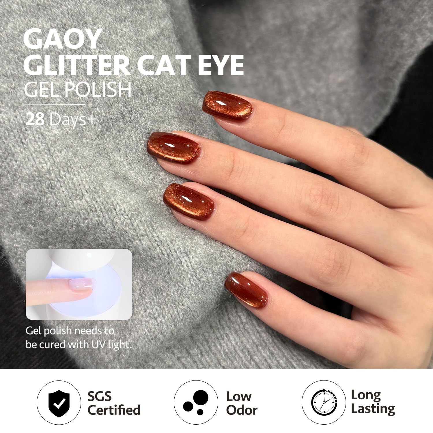 GAOY aimant œil-de-chat inclus permet motifs uniques sans salon.
