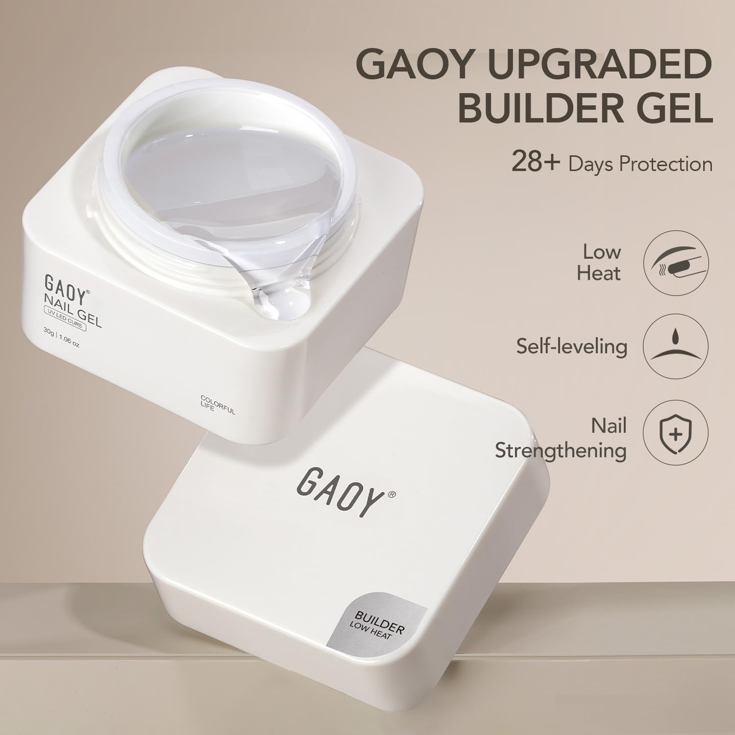 Applicateur-brosse GAOY pour une application précise du gel builder