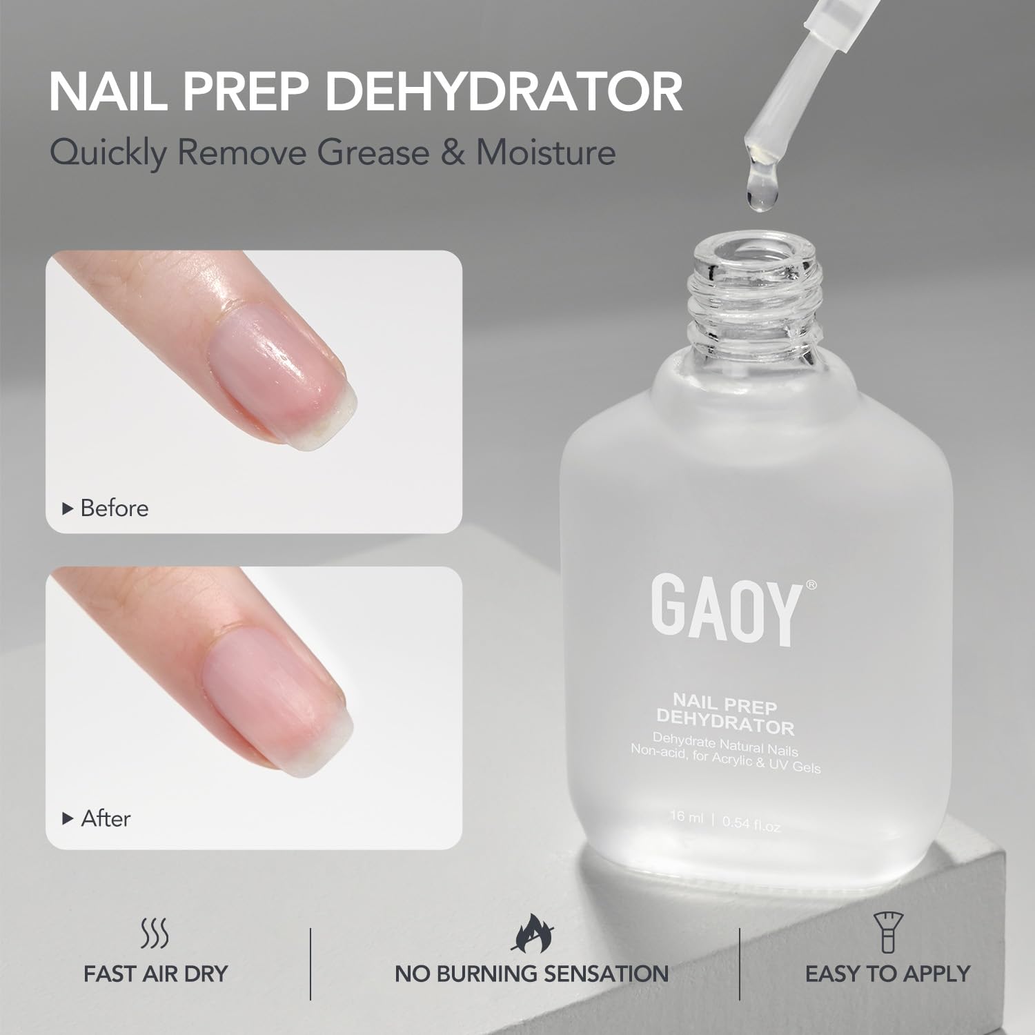 GAOY apprêt ongles, adhérence améliorée pour une pose durable