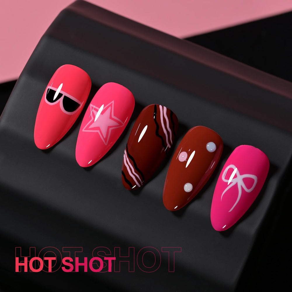 GAOY Brilliant neon pink color 6 with easy soak-off