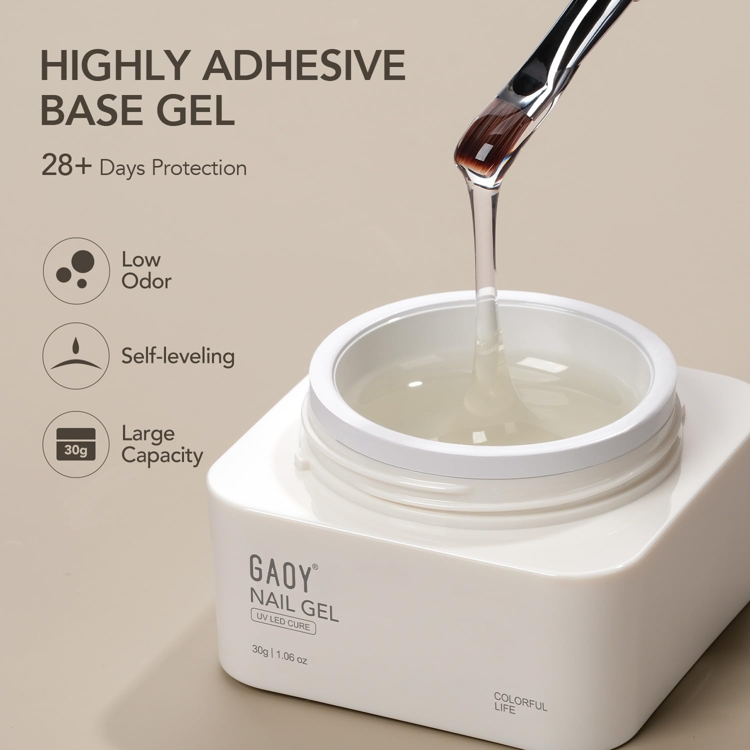 GAOY Builder Base, finition-manucure, résultat net et lisse.