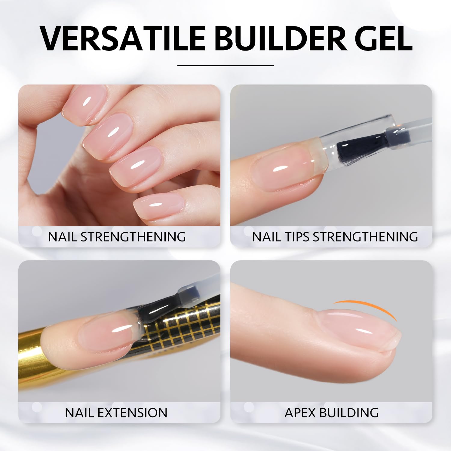 GAOY Builder Gel finition-brillante offre une surface lisse et durable.