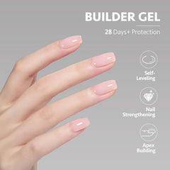 GAOY Builder Gel ongles finis avec une teinte naturelle