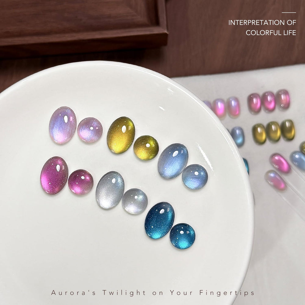 GAOY Cat Eye Gel palette: six couleurs prêtes pour le nail art maison.
