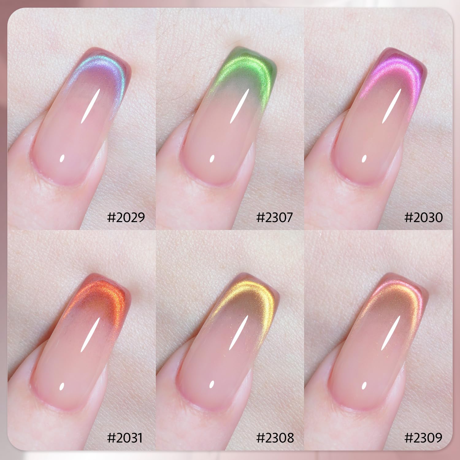 GAOY Cat Eye vernis gel ensemble 6 couleurs pour varier les looks