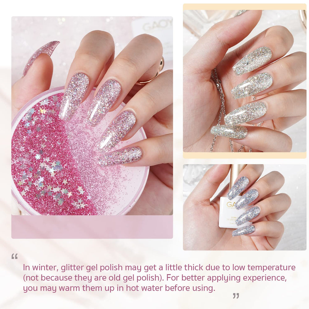 GAOY Chrome Platinum Glitter kit, applicateur inclus pour une utilisation facile.