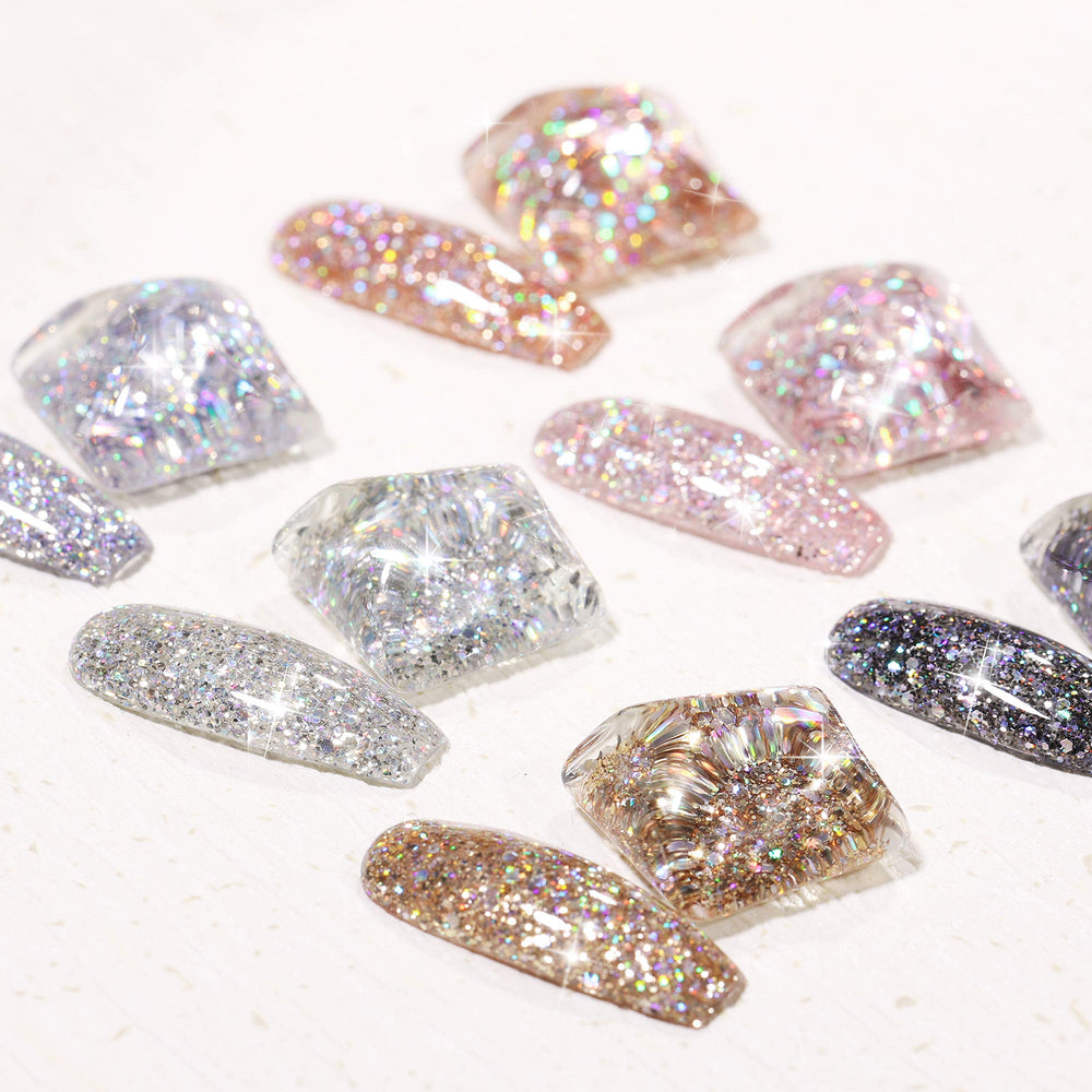 GAOY Chrome Platinum Glitter paillettes lumineuses, effet miroir parfait pour soirées.