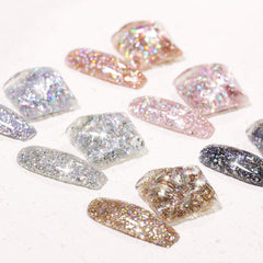 GAOY Chrome Platinum Glitter paillettes lumineuses, effet miroir parfait pour soirées.