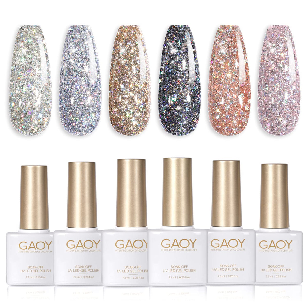 GAOY Chrome Platinum Glitter vernis noir, fini brillant pour manucure à domicile durable.