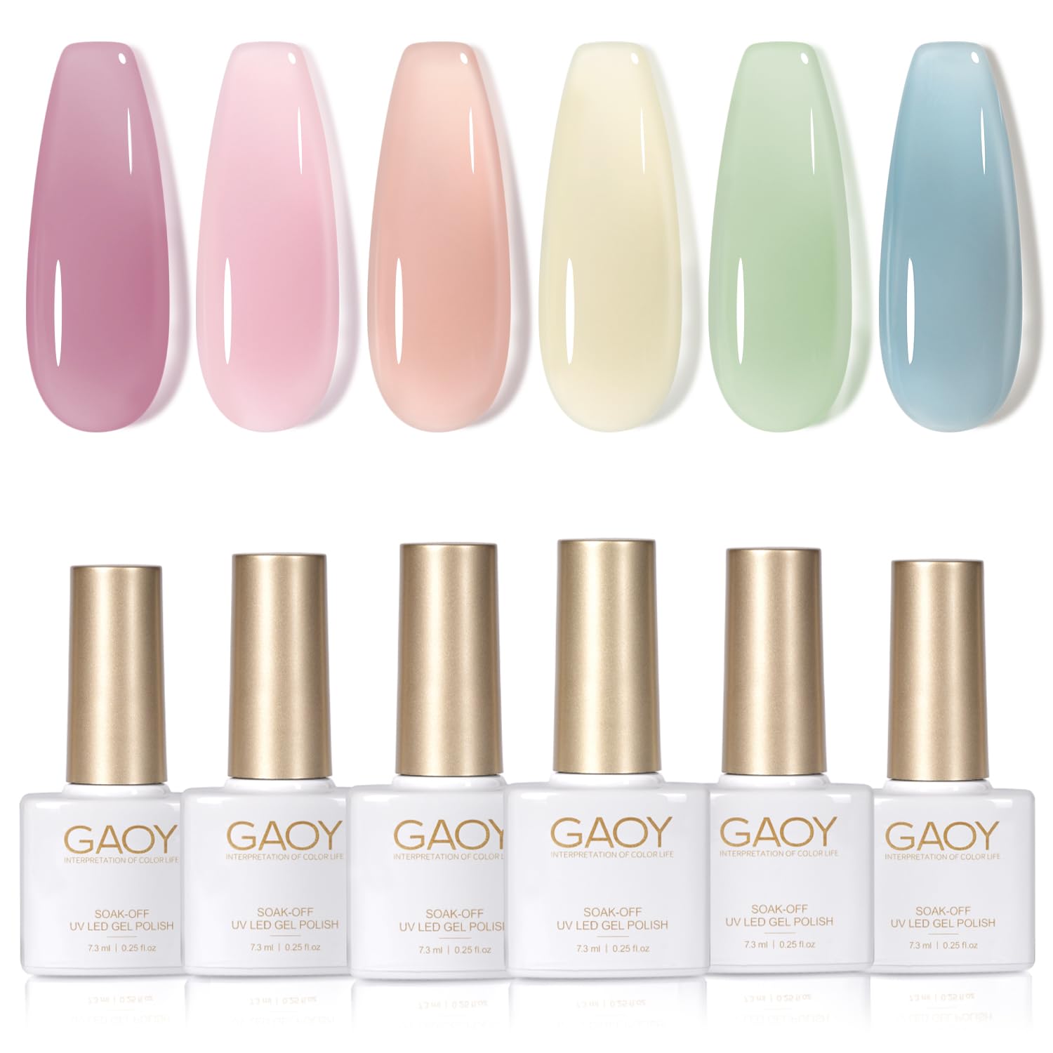 GAOY coffret vernis gel Jelly Green – ensemble pratique pour débuter l'art des ongles à domicile.