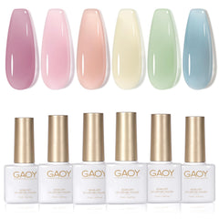 GAOY coffret vernis gel Jelly Green – ensemble pratique pour débuter l'art des ongles à domicile.