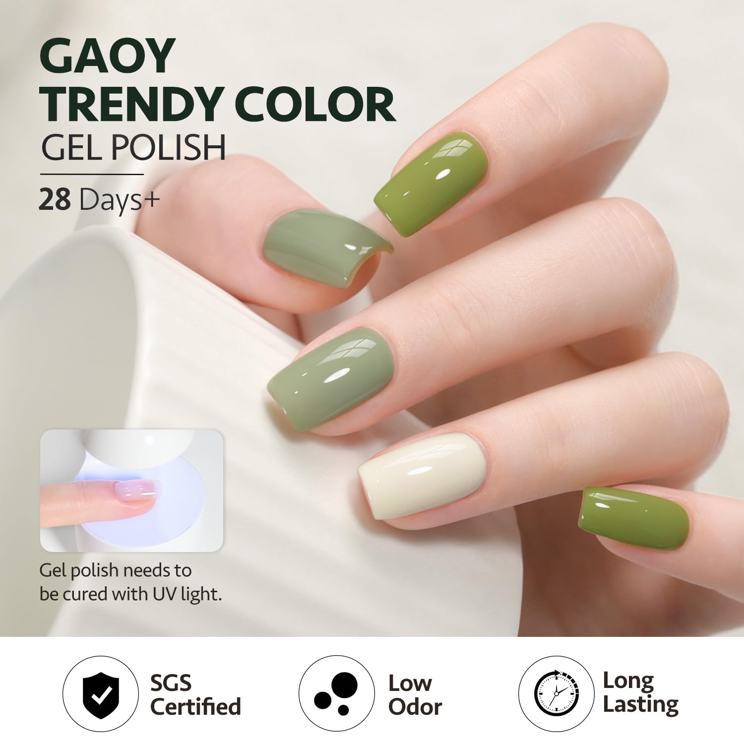 GAOY couche mate vernis gel, finition veloutée élégante.