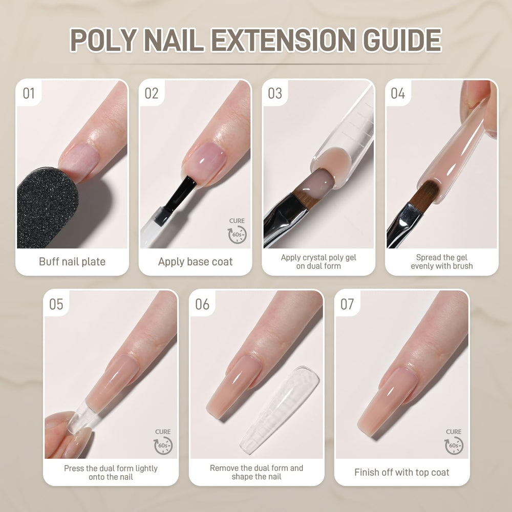 GAOY Crystal Poly Gel Nude 02, teinte naturelle pour look discret
