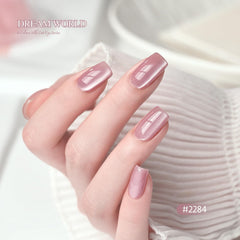 GAOY Dream World vernis gel effet oeil-chat paillete bleu sur ongles