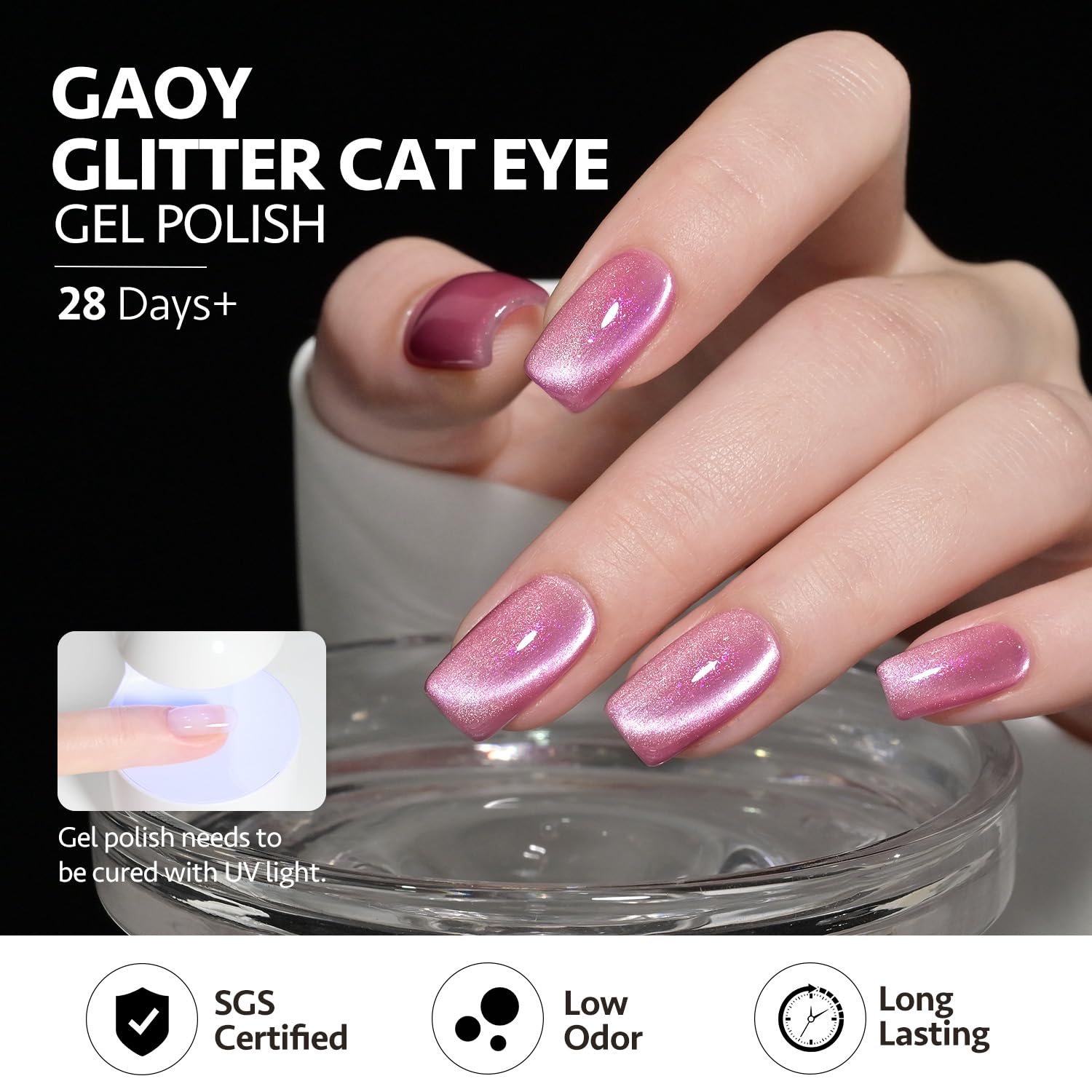 GAOY emballage 16 ml avec aimant inclus pour décoration des ongles à domicile