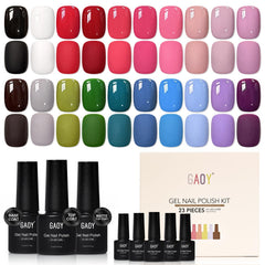GAOY ensemble vernis gel 23 pièces pour manucure à domicile.