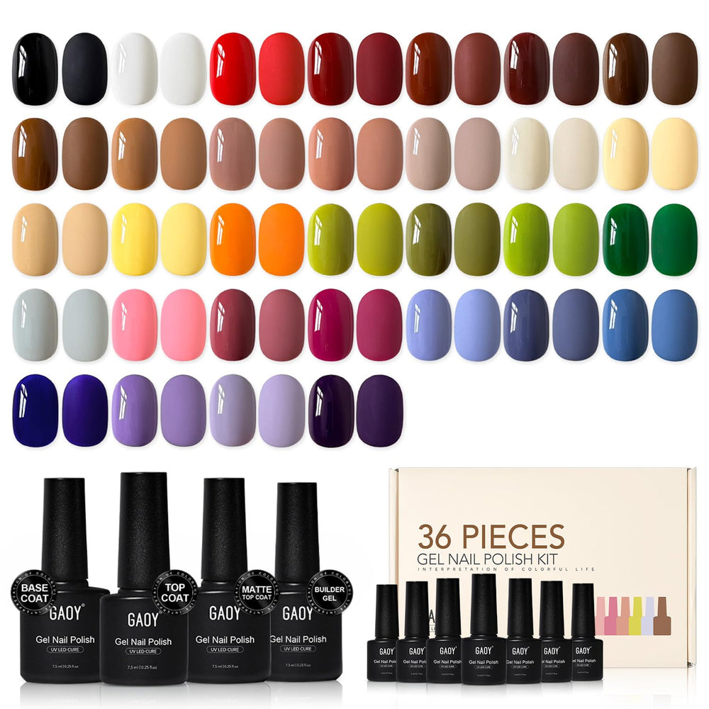 GAOY ensemble vernis gel 36 pièces pour variété de couleurs et manucure maison