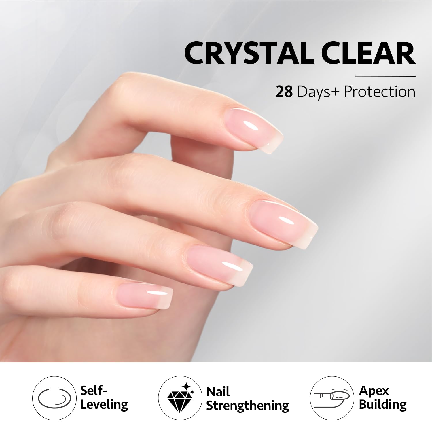 GAOY extension ongles gel dur 16 ml clair, application nette.
