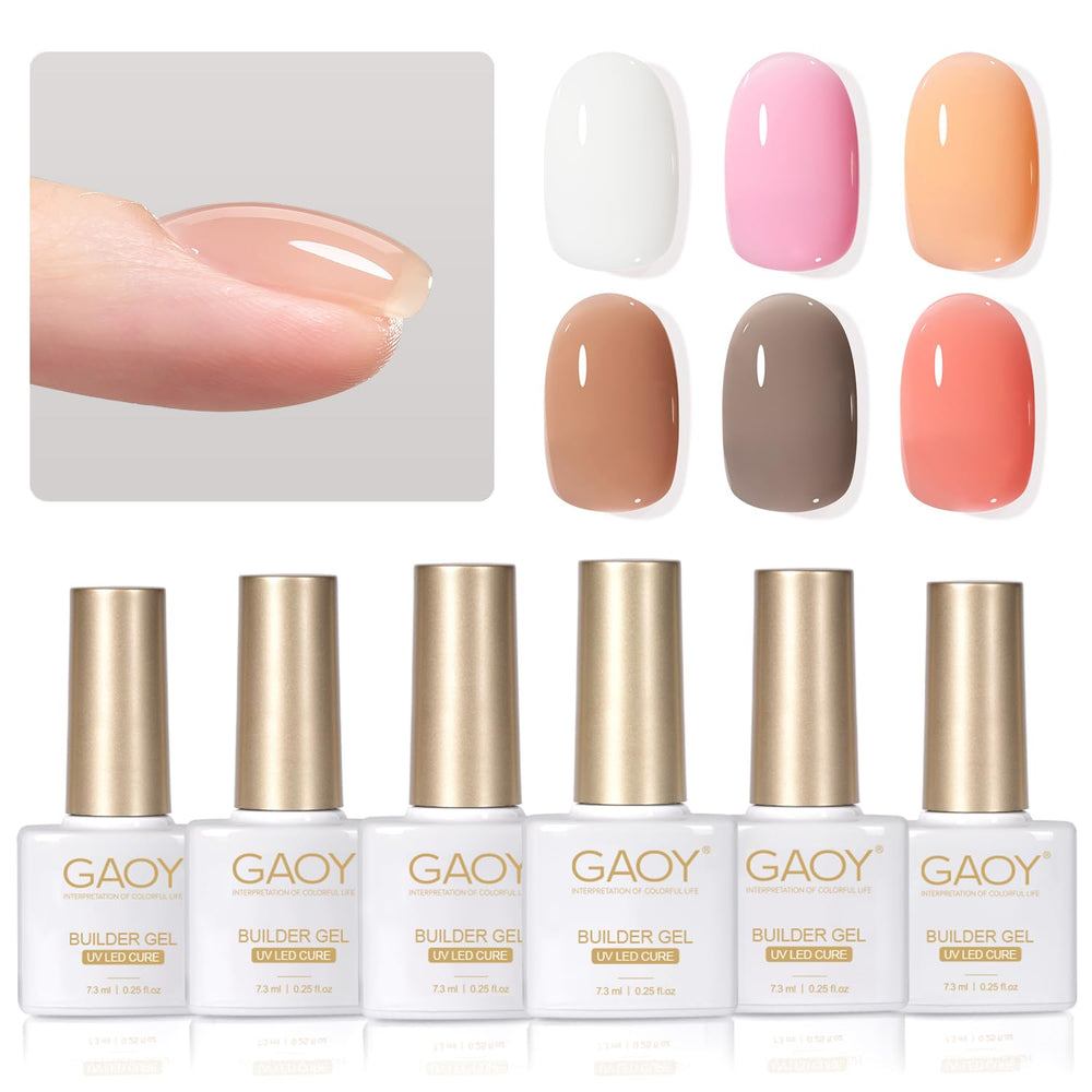 GAOY Gel de Construction échantillons des 6 couleurs, rendu uniforme et durable.