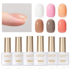 GAOY Gel de Construction échantillons des 6 couleurs, rendu uniforme et durable.