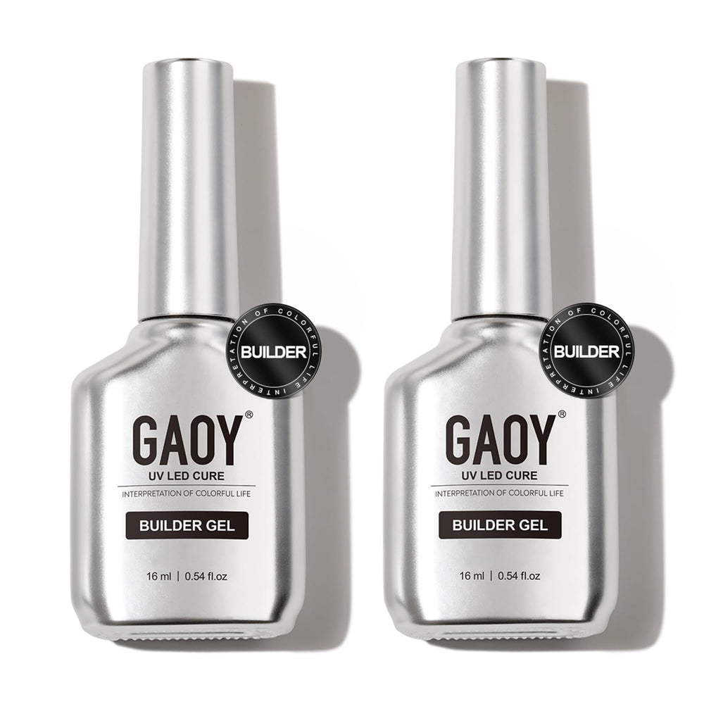 GAOY gel-builder clair 16 ml, design chrome, base solide pour ongles durables.
