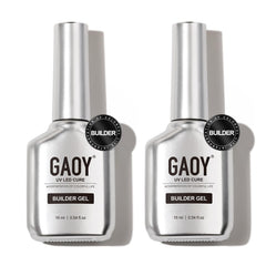 GAOY gel-builder clair 16 ml, design chrome, base solide pour ongles durables.