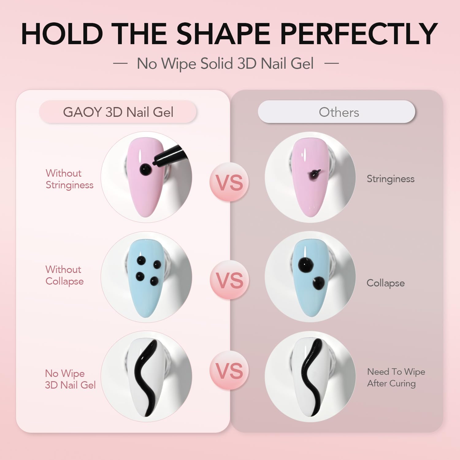 GAOY gel 3D modèle ongles, pratique pour le modelage précis