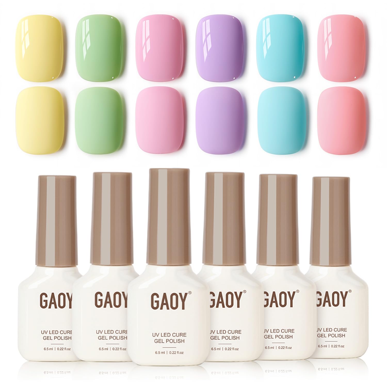 GAOY Gel Pastel Rose : flacon rose, finition brillante et tenue longue durée.