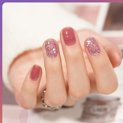 GAOY pink glitter gel polish adds vibrant shimmer for DIY nails