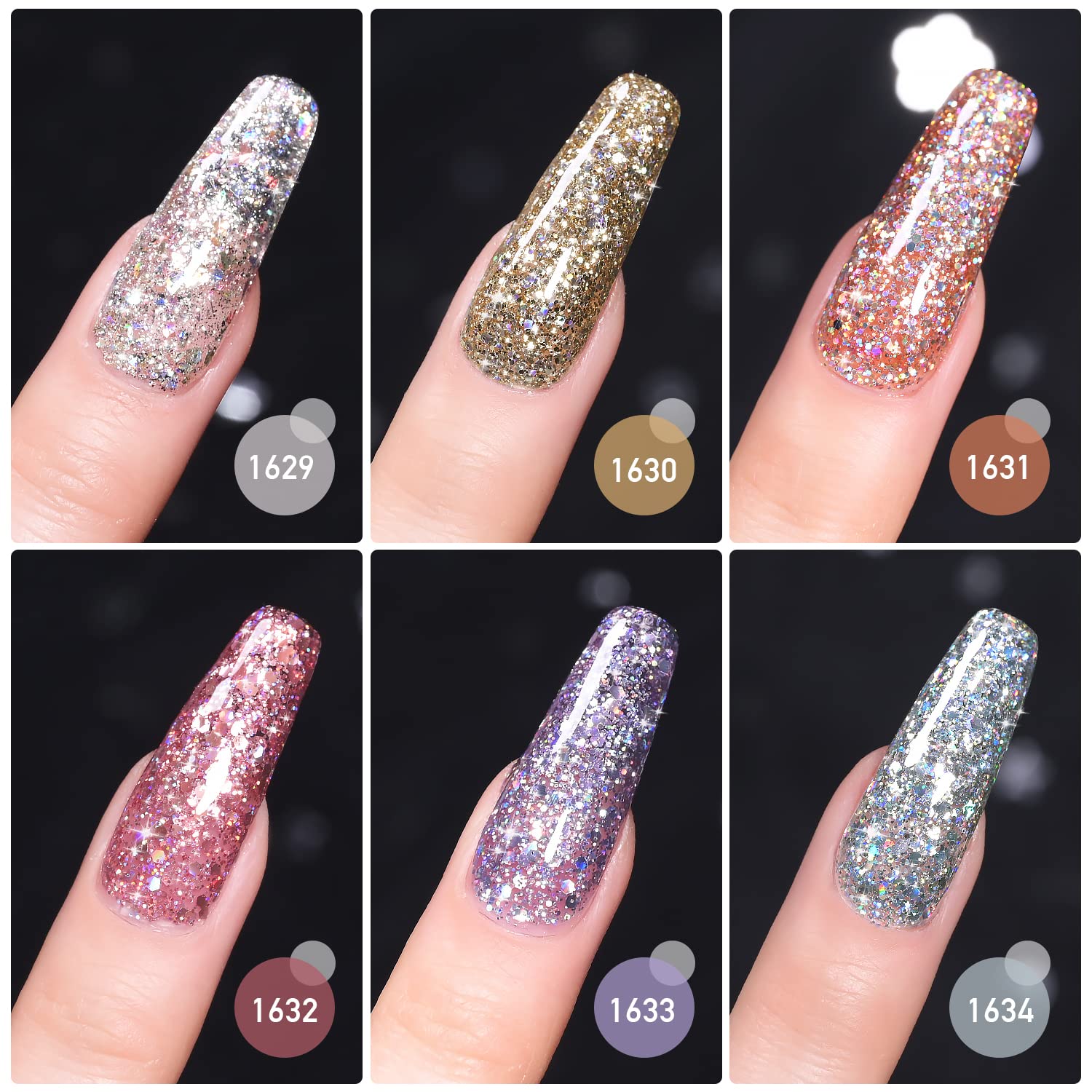 GAOY purple glitter gel polish offers bold accent color