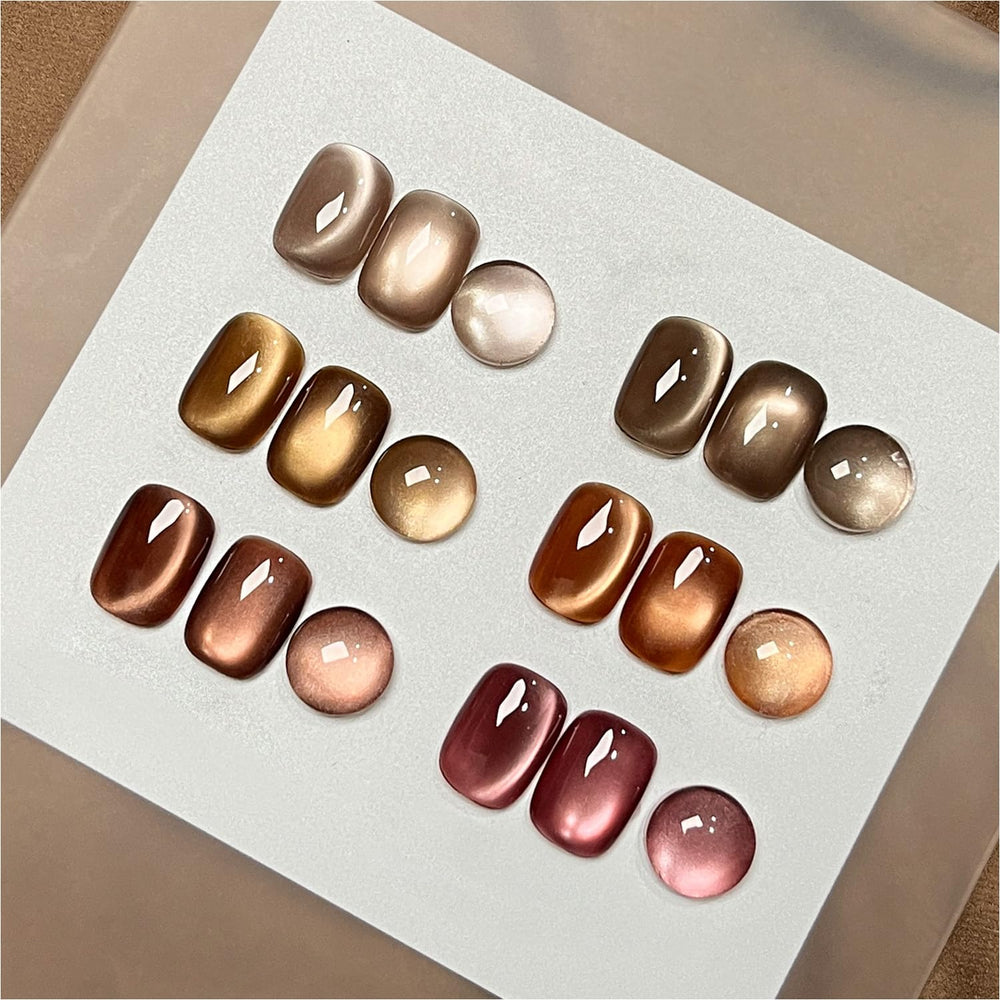 GAOY Jelly Brown Cat Eye vernis gel, effet cat eye lumineux et durable.