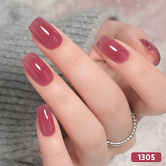 GAOY Jelly Burgundy vernis gel nude translucide, fini discret et élégant.