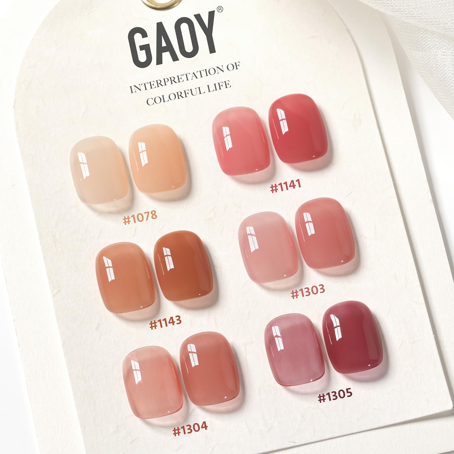 GAOY Jelly Burgundy vernis gel rose translucide sur ongle, tenue prolongée.