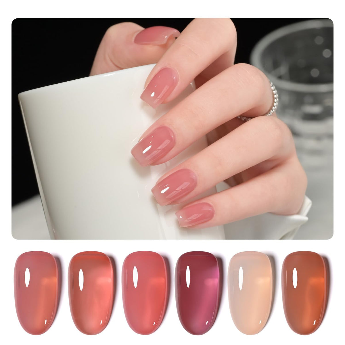 GAOY Jelly Burgundy vernis gel rouge translucide sur flacon, facile à appliquer.