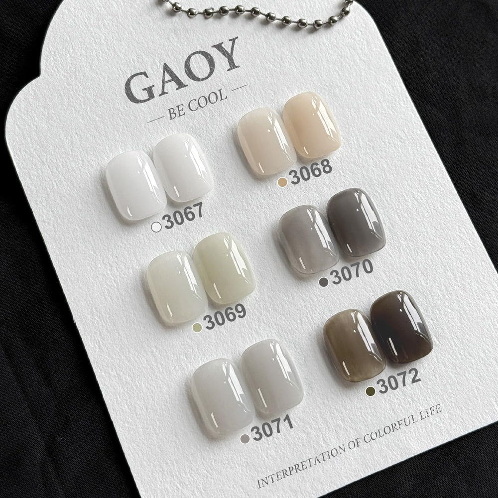 GAOY Jelly: ensemble six couleurs gel pour nuances transparentes à opaques.