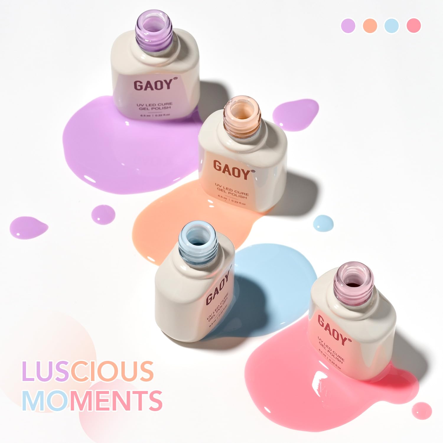 GAOY Jelly Gel Bouteilles teintes – variété de couleurs faciles à appliquer.