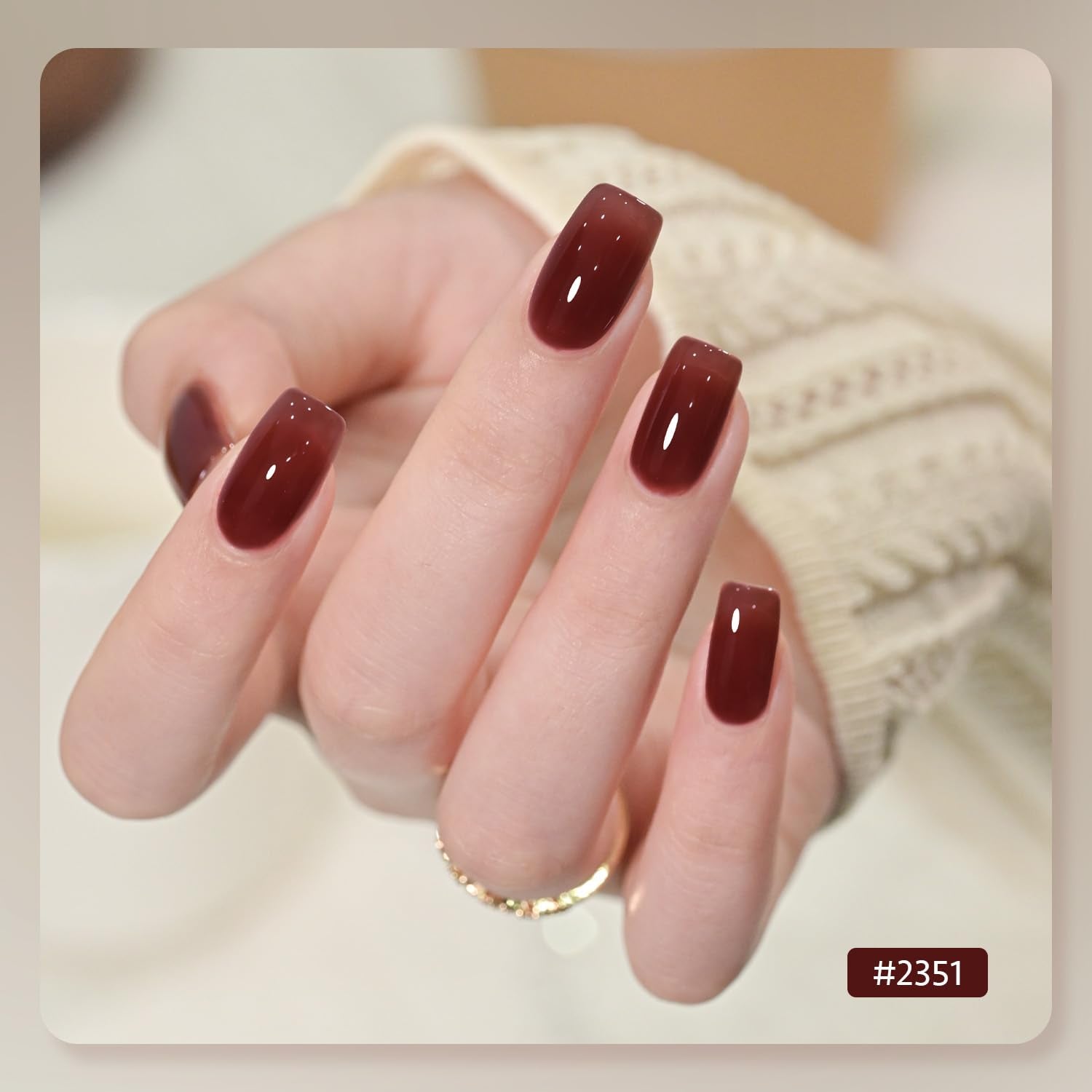GAOY Jelly Gel Vernis Brun, teinte chaude pour un style élégant et sophistiqué.
