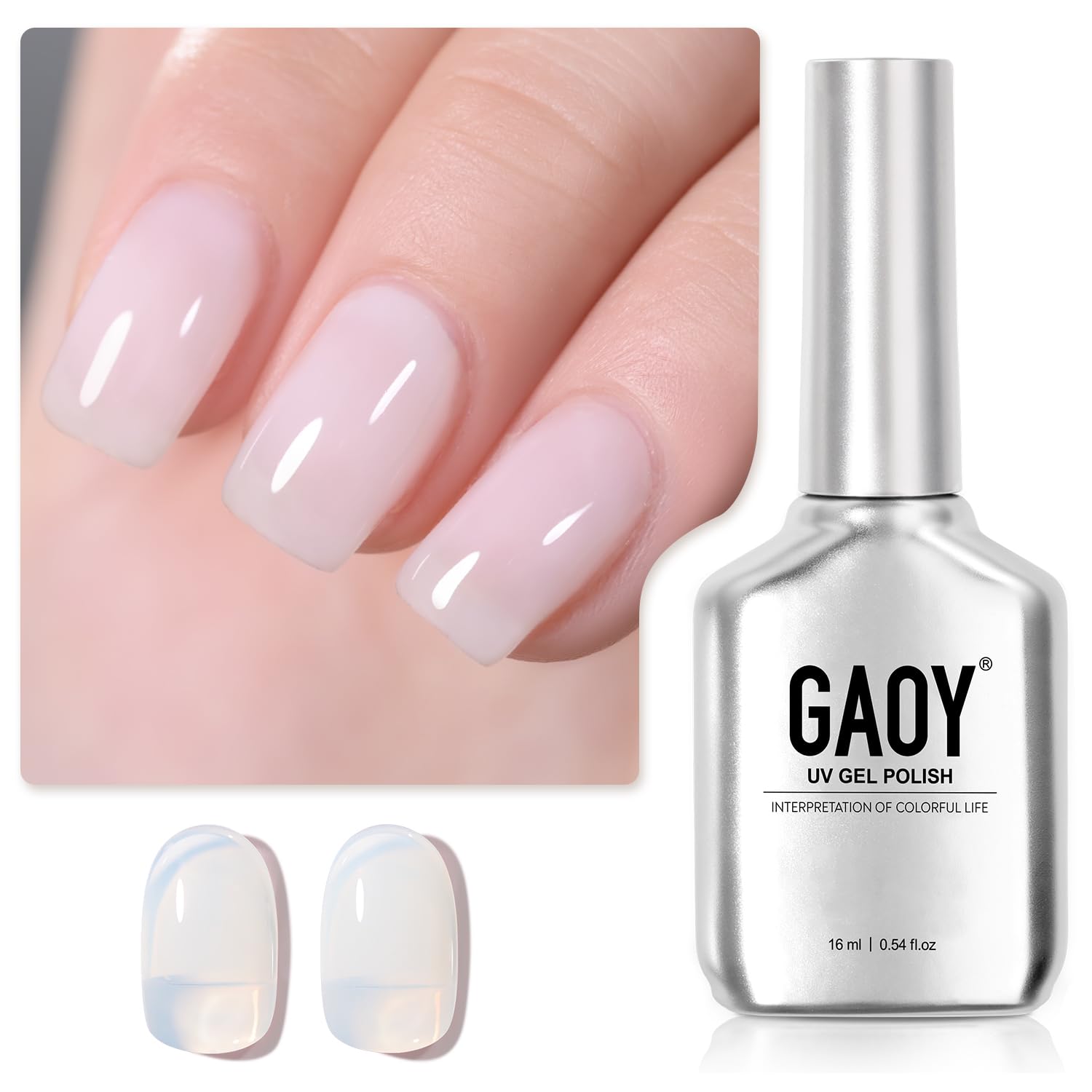 GAOY Jelly Nude: bouteille 16ml vernis gel translucide pour application facile à domicile