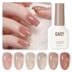GAOY Jelly UV Gel Nail Polish Rose Quartz packshot for at-home manicures