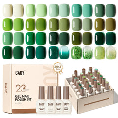 GAOY kit vernis gel 23 pièces, couleurs paillettes, pour un éclat longue tenue.