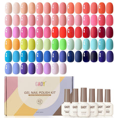 GAOY kit vernis gel avec boîte et flacons, couleurs néon éclatantes pour votre manucure.