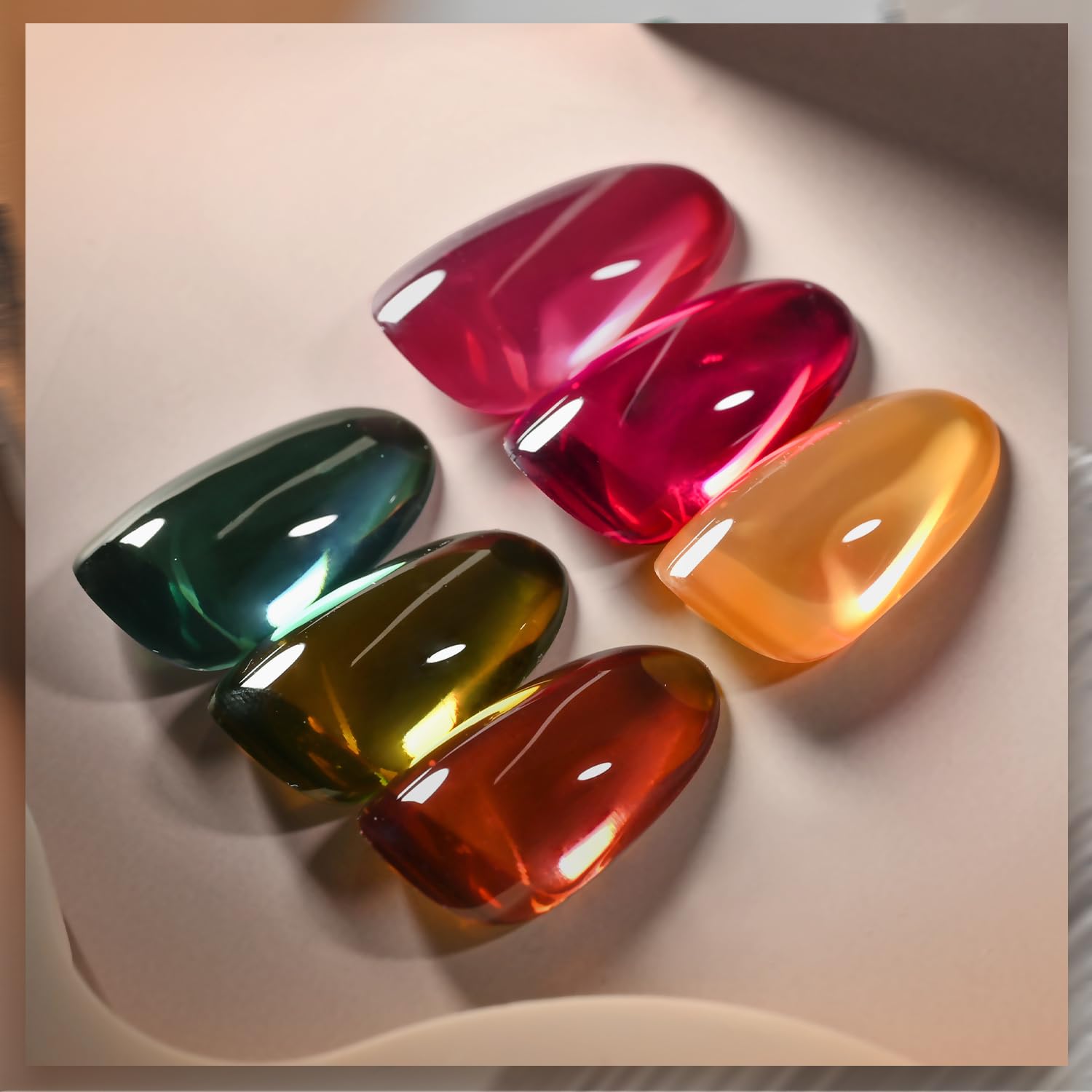 GAOY Kit couleurs Gel, six teintes, parfait pour manucure à domicile.