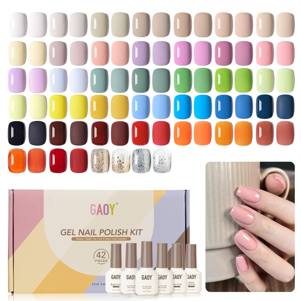 GAOY kit vernis gel ensemble 42 pièces palette de couleurs vivantes