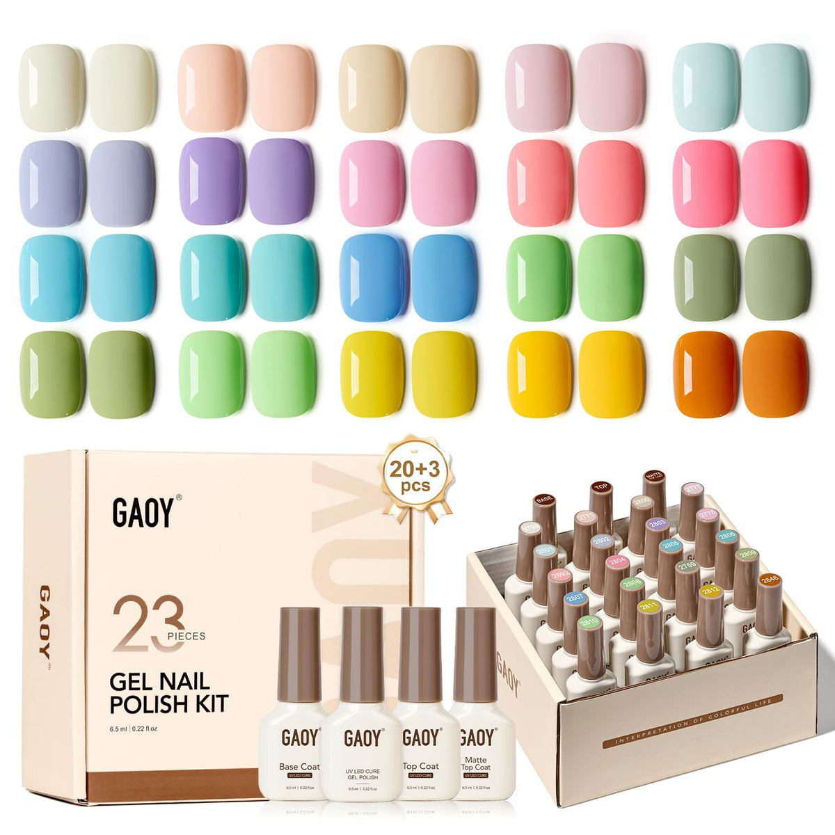 GAOY kit vernis gel pastel macaron pour ongles élégants à domicile