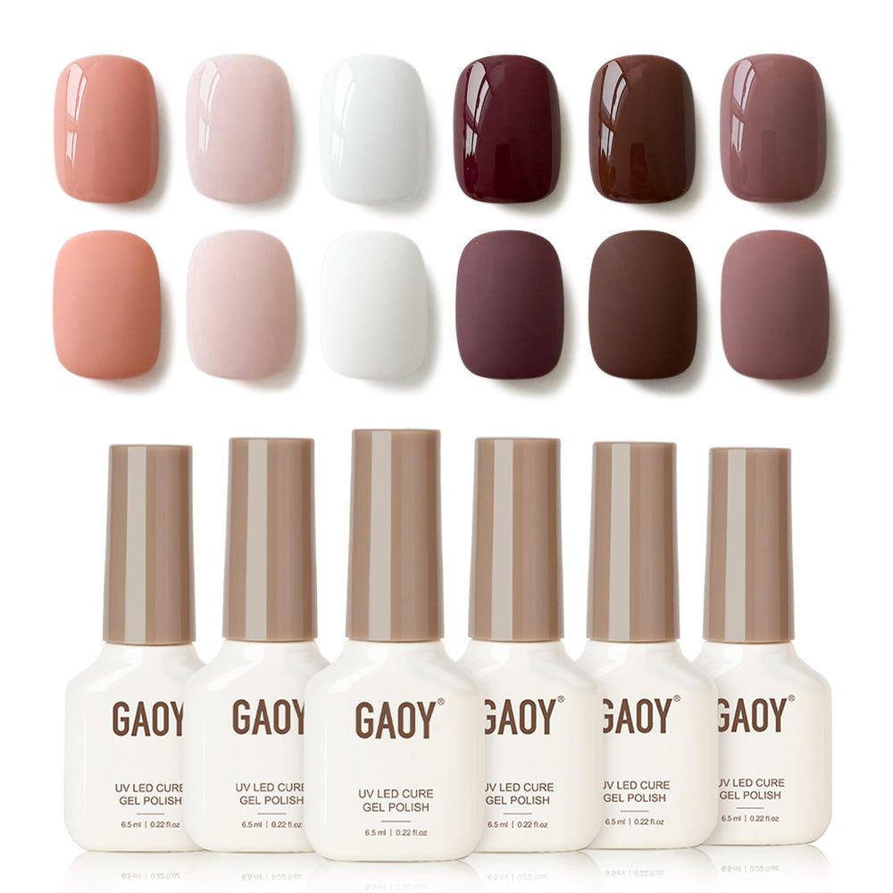 GAOY Mauve gel polish set bottle closeup for vibrant nail color options