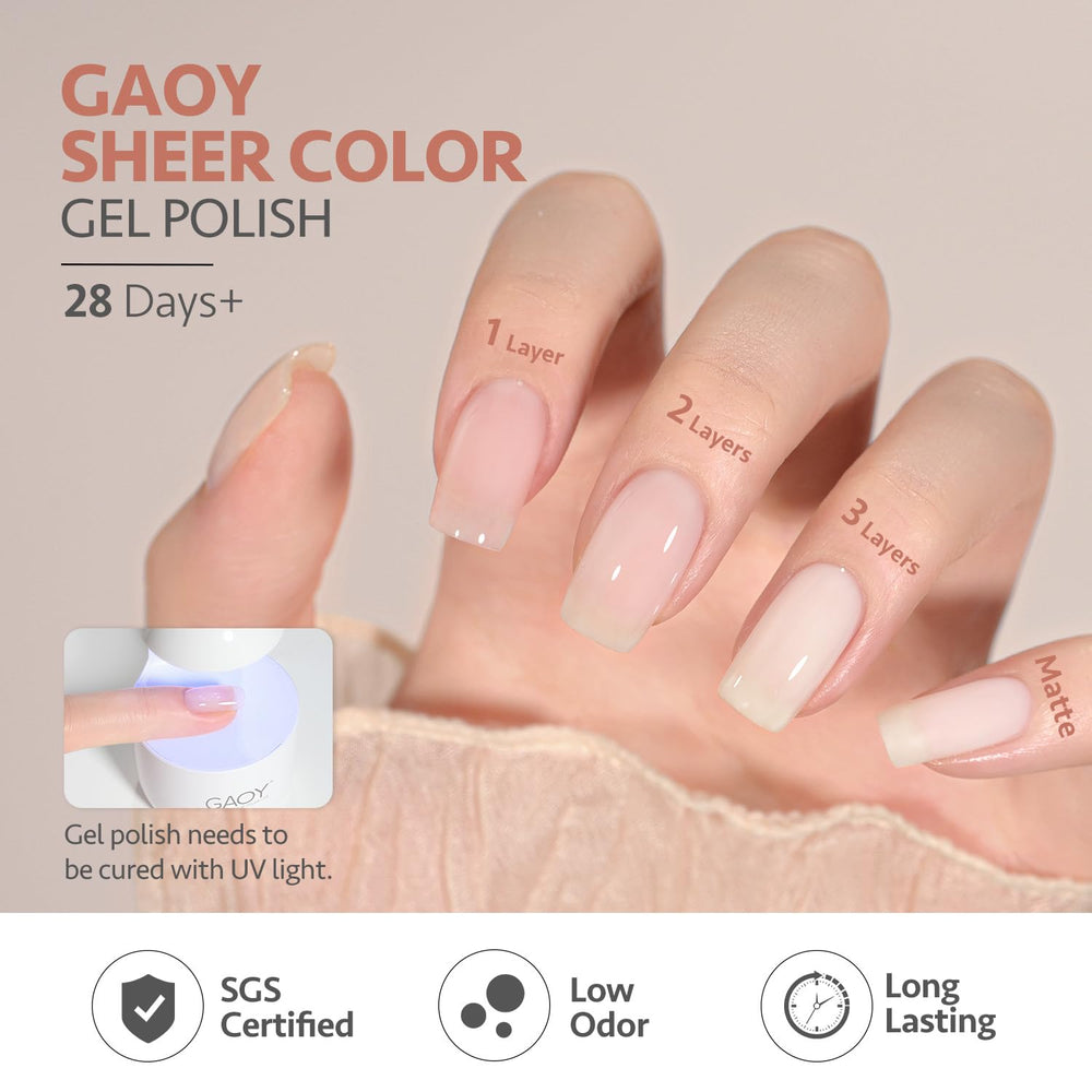 GAOY Milky Jelly Nude nails art setup showcases a compact, organized kit.