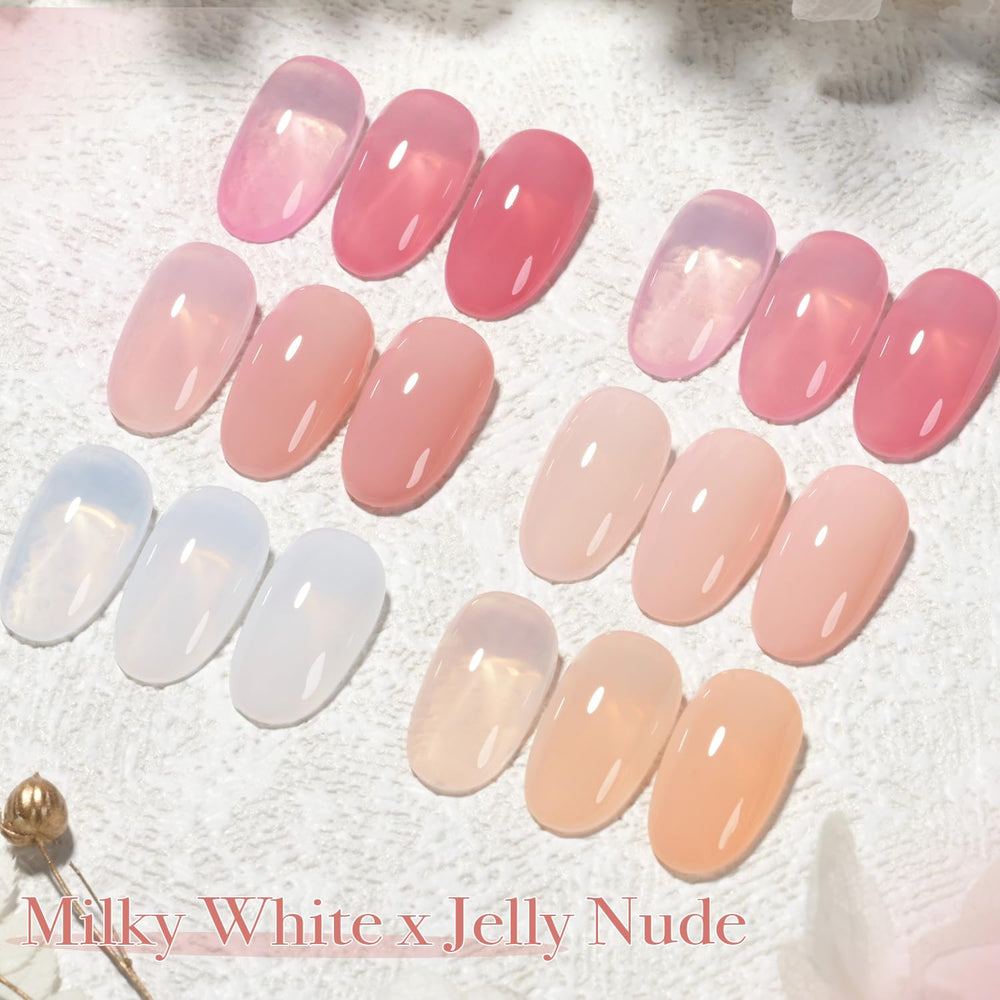 GAOY Milky White Jelly Nude long-wear preview up to four weeks