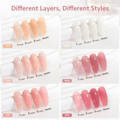 GAOY Milky White Jelly Nude swatches for at-home nail art
