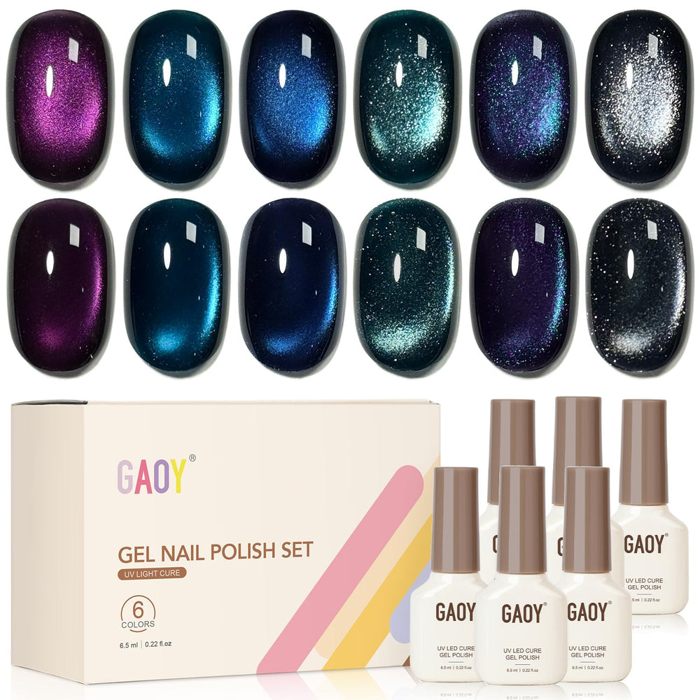 GAOY œil-chat violet: vernis gel durable pour une manucure lumineuse à domicile.