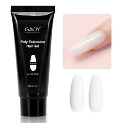 GAOY Poly Gel extension ongle blanc 60g pour une finition nette et durable.
